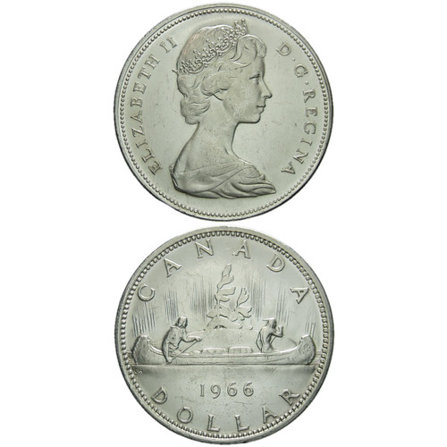 Canada dollaro 1966 canoa - 1,