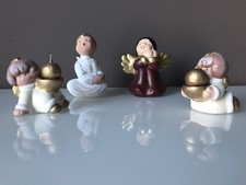 ANGIOLETTI NATALIZI 4 DI STATUINE IN TERRACOTTA DIPINTA