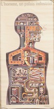 PRL) 1970 CORPO UMANO SANDOZ HUMAN BODY VINTAGE AFFICHE PRINT POSTER ART ARTE