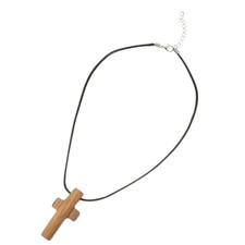  Collana con croce in legno
