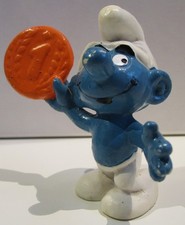 351-PUFFI-PUFFO CON MONETA-COIN-2.0029-HONG KONG © 1978 PEYO SCHLEICH Ⓢ  USATO