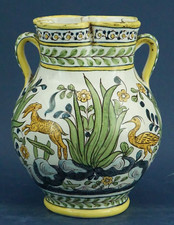 MONTELUPO FIORENTINO Antico VASO ceramica maiolicata 1500 1600 XVI XVII marcato