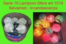 Luci di Natale Serie 10 Lampioni Sfera art 1518 Piselli Incandescenza Vintage