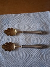 COPPIA CUCCHIAINI ARGENTO E OTTONE VEDI FOTO              