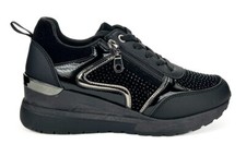 TIGLIO RAMBLAS 6112 BRONZO NERO SCARPE DONNA SNEAKERS LACCI E ZIP