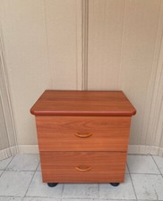 Comodino ciliegio con 2 cassetti moderno per camera da letto cameretta 