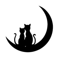 Cats Moon PVC Outlined Wall