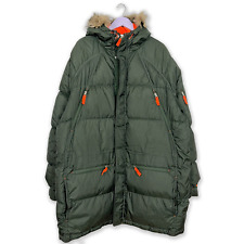 Giubbotto Nike Vintage anni 00 verde con dettagli arancioni e cappuccio - Taglia