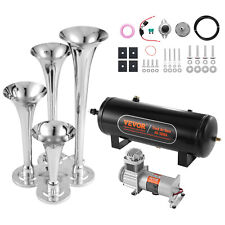 VEVOR Kit de Klaxon 4 Trompettes avec Compresseur d'Air 150 dB 10 L 160 psi Auto