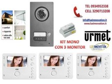 URMET KIT 3 MONITOR MONOFAMILIARE VIDEOCITOFONO TOUCH A COLORI 2 FILI 1722/81
