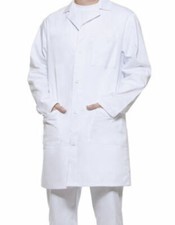 CAMICE/GREMBIULE BIANCO DA LAVORO/LABORATORIO 100% COTONE - Uomo