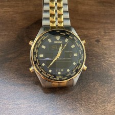 Orologio Cronografo Seiko H021 7001 Digi Ana World Time 21cm 8,27in Funzionante Raro