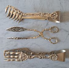 Set Pinze Posate Vintage UGO BELLINI ottone Barocco Pasticceria Cucina Servizio