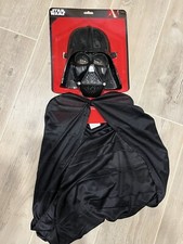 VESTITO CARNEVALE MASCHERA E MANTELLO STAR WARS DARTH VADER NERO DISNEY