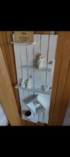Scaffale a parete in legno massello. Etagere, fatto a mano. Stile shabby bianco
