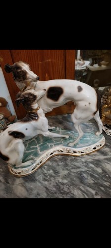 Scultura porcellana cani - scultura,