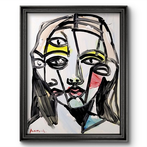 Aleph original art cubist - aleph,