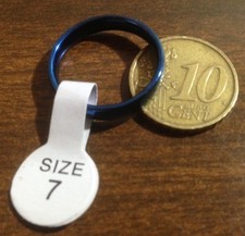 Anello da fidanzamento da donna in acciaio inox lucido da 4 mm, blu, size 7