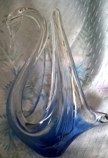 MURANO. VASO A CIGNO BIANCO E