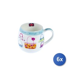 6x Mug H&H Porcellana Bombato