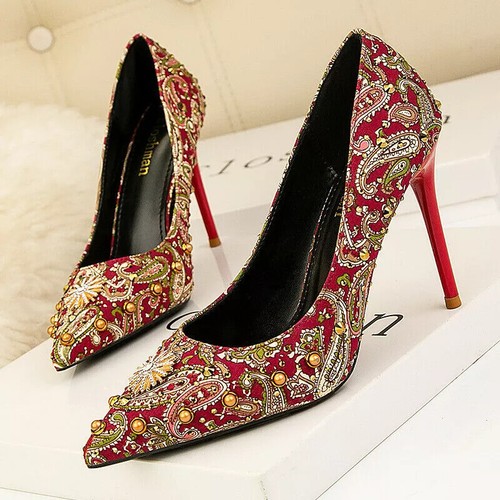Decolte scarpe rosso - decolte, strass