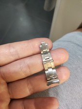 Pezzo Di Bracciale Acciaio Vintage Rivetti  X Ricambi Mod. Oyster Satinato 