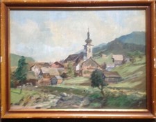 Dipinto Ad Olio Barocco Chiesa