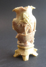 Piccolo Antico Vaso Asiatica Cinese Pietra Di Pancetta E Soap Stone Vaso