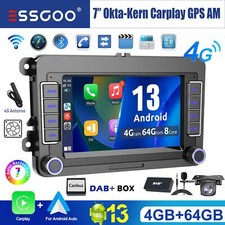 DAB+ Autoradio 4+64G Android 13 Stereo 4G Cam Per VW GOLF 5 6 Plus Touran Passat