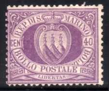 San Marino 1877 "Primi Numeri" Stemma cent 40 SG