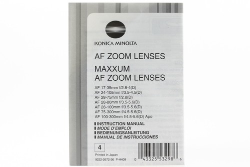 Istruzioni konica minolta - minolta, af