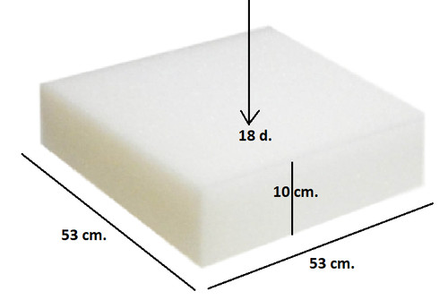 Gommapiuma 53x53x10 densità