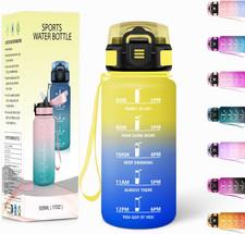 Borraccia, 500ML Con Paglia, Borraccia Bambini, Senza BPA, Borracce Con Cannucci