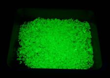LOOSE BROKEN PIECES OF URANIUM/VASELINE GLASS SHOWING UV FLUORESCENCE  500 grams