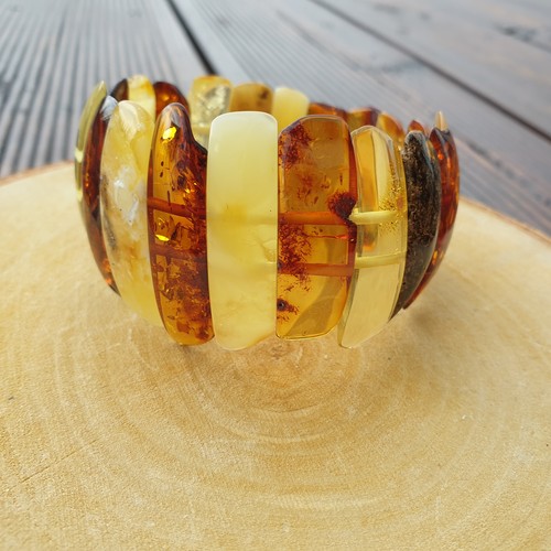 Bracciale ambra pietra - bracciale,