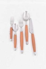 Servizio Di Posate Completo Giannini Da 6 Persone Manico Effetto Legno 30 Pezzi