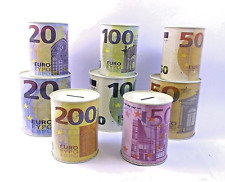 2pz. Salvadanaio LATTA 1medio+1small Euro Monete Barattolo Scatola Salva denaro