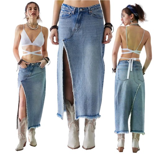 Maxi gonna lunga - denim, jeans