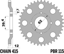 CORONA ACCIAIO 34 DENTI PER