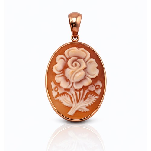 Ciondolo cammeo classico fiore - ciondolo,