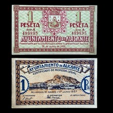 ALICANTE  1937 ☆ 1 PESETA -