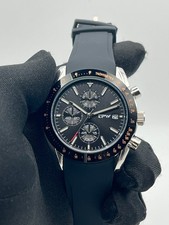 Orologio uomo Cronografo Crono datario automatico cinturino silicone quad nero