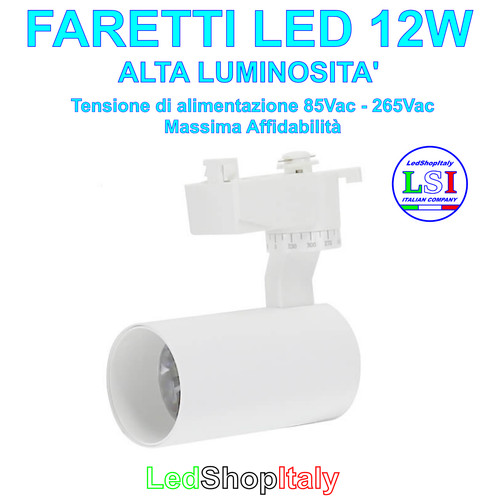 Faretti led 12w binario - faretti,