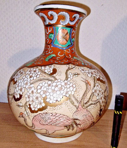 Vaso cinese gru airone coppia - cinese,