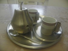 Servizio da caffe tete a tete in acciaio MORINOX Monopoli Vintage completo