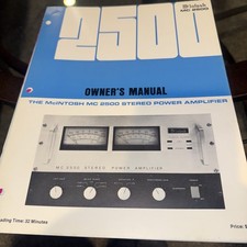 McIntosh MC2500 Amplificatore di Potenza Stereo Manuale del Proprietario *Originale* Vintage