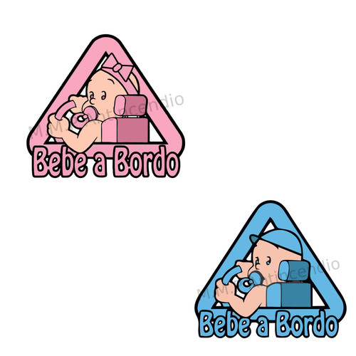 Adesivo bebe bordo maschio - adesivo,