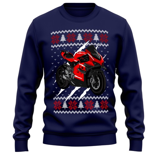 Maglione natalizio moto corsa - natalizio,