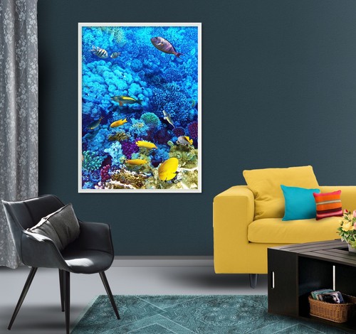 Poster con cornice pesce - 3d,