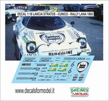 DECALS 1:18 LANCIA STRATOS CUNICO RALLY LANA 1980